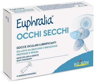 Boiron Euphralia Occhi Secchi Gocce Oculari Lubrificanti, 15 monodose