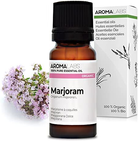 Aroma Labs BIO Olio essenziale MAGGIORANA DOLCE 10mL 100% Puro, Naturale, Chemiotipizzato e Certificato AB  (Marchio Francese)