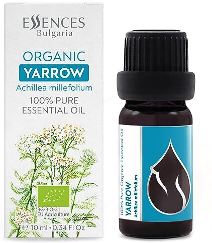 Essences Bulgaria Olio Essenziale di Achillea Biologico 10ml   Achillea millefolium   100% Puro e Naturale   Non Diluito   Grado Terapeutico   Fattoria a Conduzione Familiare   Distillato a Vapore