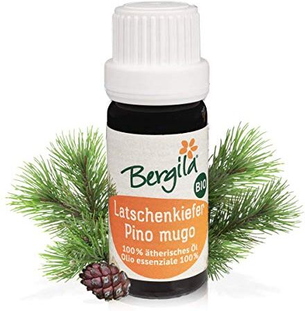 Bergila olio essenziale PINO MUGO BIO, 10 ml 100% naturale di materia prima biologica qualità controllata e certificata