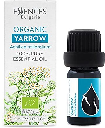 Essences Bulgaria Olio Essenziale di Achillea Biologico 5ml   Achillea millefolium   100% Puro e Naturale   Non Diluito   Grado Terapeutico   Fattoria a Conduzione Familiare   Distillato a Vapore