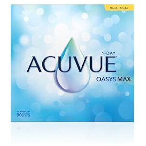 Acuvue OASYS MAX 1-Day Multifocal; Lenti a contatto giornaliere; Visione chiara e nitida a tutte le distanze e in ogni condizione di luce;-2.75 diottrie; BC 8.4; DIA 14.30; ADD Low; 90 lenti Acuvue OASYS MAX 1-Day Multifocal; Lenti a contatto giornaliere; Visione chiara e nitida a tutte le distanze e in ogni condizione di luce;-2.75 diottrie; BC 8.4; DIA 14.30; ADD Low; 90 lenti