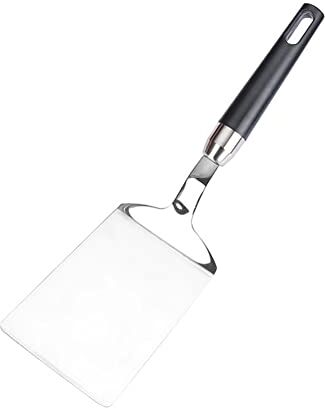 NORHOR Spatola in acciaio inox in metallo – Spatola per hamburger – Raschietto per pancake flipper – ideale per barbecue e piastra piatta – di qualità commerciale.