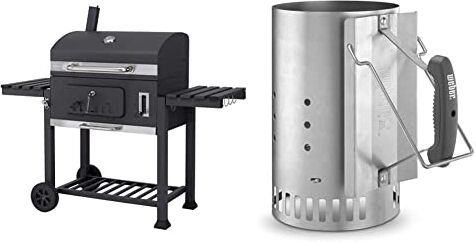 Tepro Toronto XXL 2019 Carrello per barbecue, in acciaio INOX, colore: Antracite & Weber 7416 Camino Starter