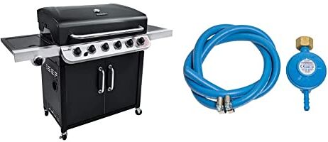 Char-Broil Convective Series 640 B XL Barbecue a gas a 6 bruciatori e bruciatore laterale, finitura nera. & Campingaz Regolatore Di Pressione Del Gas Accessorio Per Barbecue E Grill, 15 x 25 x 5 Cm