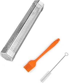 Naisfei Tubo Affumicatore,Tubo affumicatore in Pellet, 12in, Tubo Affumicatore Affumicatore Barbecue Acciaio Inox, per Barbecue a Gas Elettrico e a Carbone, Hexagon Tube(30.5 x 5.5 x 5.5cm)