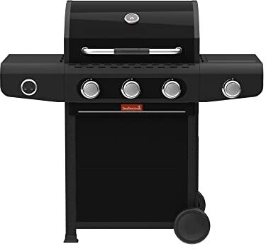 barbecook Siesta 310 Graphite Barbecue a gas con 3 bruciatori e bruciatore laterale, nero, 124x56x118cm