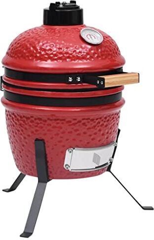 vidaXL Barbecue Affumicatore 2 in 1 Kamado in Ceramica 56 cm Rosso