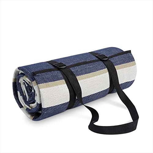 Paco Home Coperta Picnic Campeggio XXL Spiaggia Coperta Impermeabile Con Maniglia Leggera Compatta Portatile Isolante, Colore:Blau-Gelb 1, Dimensione:150x200cm