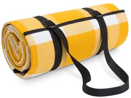 Paco Home Coperta Picnic Campeggio XXL Spiaggia Coperta Impermeabile Con Maniglia Leggera Compatta Portatile Isolante, Colore:Giallo 1, Dimensione:150x200cm