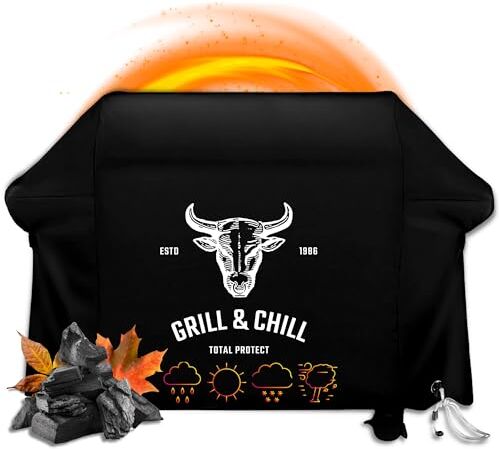 Bull Grill&Chill Telo di Copertura per Barbecue Impermeabile, per Weber, Brinkmann, Char Broil, Holland e Jenn Air Gasgrill