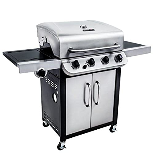 Char-Broil New Convective Series 440S, Griglia Barbecue A Gas A 4 Fuochi Con Fuoco Laterale, 65 X 47 Cm, Argento Nero