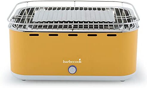 barbecook Carlo Barbecue portatile senza fumo, barbecue a carbone, piccolo barbecue lavabile in lavastoviglie, giallo