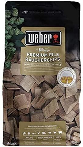 Weber Bitburger Premium Pils, 700 g, per Tutti i Tipi di Carne, Verdure e Formaggi, Sapore Dolce e fruttato, affumicare, aromi, grigliate