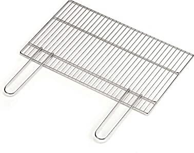 Ompagrill Graticola Griglia per Arrostire Barbecue Camino Manici a Tondino Richiudibili 67 x 40 cm