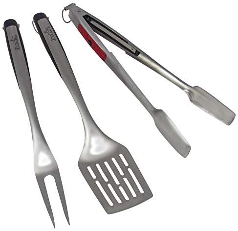 Char-Broil 140 767 Set Utensili 3 Pezzi Comfort Grip, Acciaio Inox.