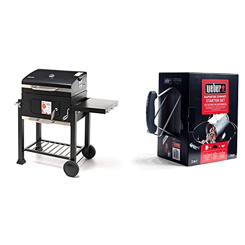 sochef G641415 Barbecue Gringo & Weber 17631 Kit Ciminiera Di Accensione + 2 Kg Di Bricchetti + 3 Cubetti Accensione