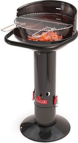 barbecook Loewy 45 Barbecue a Carbone con Protezione Antivento, Barbecue Rotondo con QuickStart e QuickStop, Regolabile in 3 Posizioni, Nero, griglia di Ø 43 cm