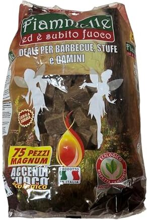 Generico Accendifuoco a Cubetti o Fiammiferi Ideali per Barbecue Stuffe Camini Accendi Fuoco (375 pz (5x75 Pz Magnum)