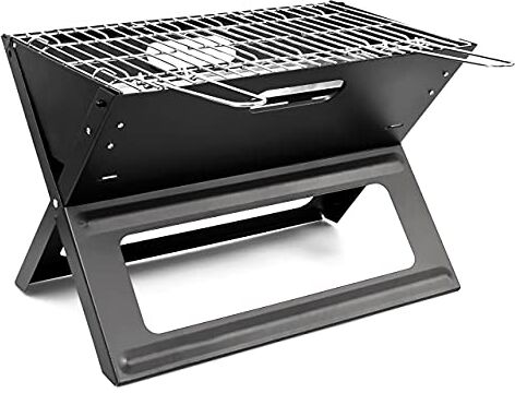 Relaxdays Grill Portatile, Griglie di Cottura e per Carbonella, Pieghevole, Picnic e Campeggio, 30,5x30x45,5 cm, Nero