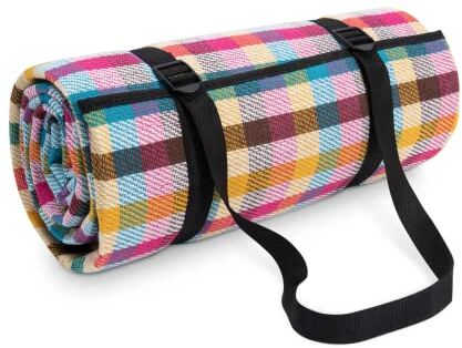 Paco Home Coperta Picnic Campeggio XXL Spiaggia Coperta Impermeabile Con Maniglia Leggera Compatta Portatile Isolante, Colore:Multicolore 1, Dimensione:150x200cm