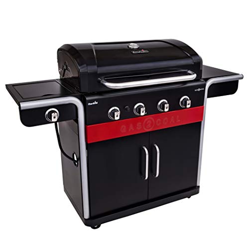 Char-Broil Gas2Coal 440 Hybrid Grill Barbecue a Gas e Carbonella con 4 fuochi, Nero