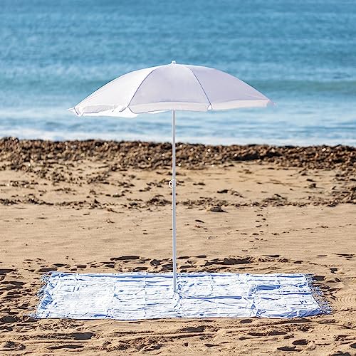 Genérico Tappetino multiuso XXL Pareo/stuoia/telo da spiaggia grande anti-sabbia ideale come coperta da picnic per spiaggia e tappetino leggero da yoga o campeggio 180 x 180 cm (grigio)