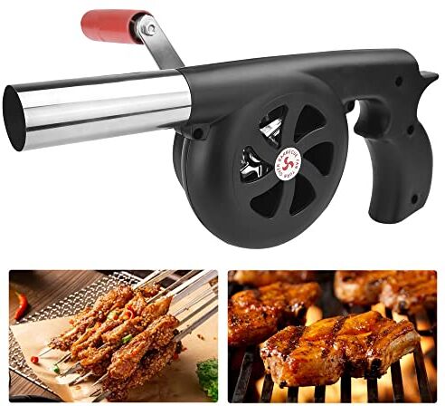 YAANBUNB Soffiatore Manuale per Barbecue Mini Soffiatore d'Aria Manuale Portatile 29 * 12cm Ventilatore a Combustione a Manovella Barbecue in Metallo per Barbecue da Campeggio all'Aperto