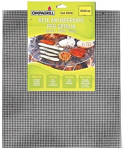 Ompagrill Tappetino in Rete Antiaderente per griglia o Piastra Dimensioni 42x36 cm R4236