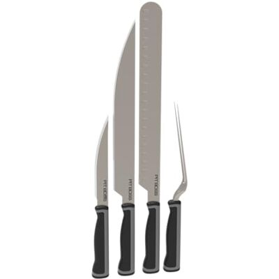 Boss ® Set di Coltelli BBQ da 4 Pezzi con Guaine Protettive in Acciaio Inossidabile Boss ® Set di Coltelli BBQ da 4 Pezzi con Guaine Protettive in Acciaio Inossidabile
