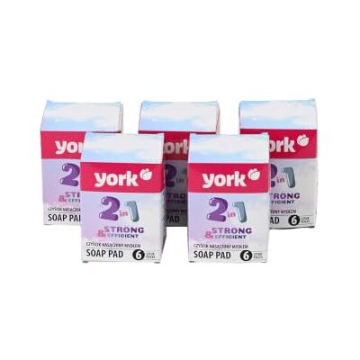 York Paglietta Saponata Lana Spugne Lana d'Acciaio con Sapone Integrato Cuscinetti abrasivi con sapone per sporco ostinato, ideali per pentole bruciate, forno, cucina e barbecue York Paglietta Saponata Lana Spugne Lana d'Acciaio con Sapone Integrato Cuscinetti abrasivi con sapone per sporco ostinato, ideali per pentole bruciate, forno, cucina e barbecue