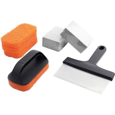 Amig Kit 8 accessori pulizia barbecue Raschietto 23 cm + 3 spugne in poliestere + 1 spugna in PP + 3 blocchi pulizia Acciaio inox e polipropilene Amig Kit 8 accessori pulizia barbecue Raschietto 23 cm + 3 spugne in poliestere + 1 spugna in PP + 3 blocchi pulizia Acciaio inox e polipropilene