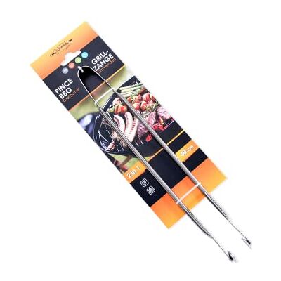 Broszio Pinze per barbecue in acciaio inox con ruote Utensile da cucina all'aperto e al coperto Durandal Selection, Argento Broszio Pinze per barbecue in acciaio inox con ruote Utensile da cucina all'aperto e al coperto Durandal Selection, Argento