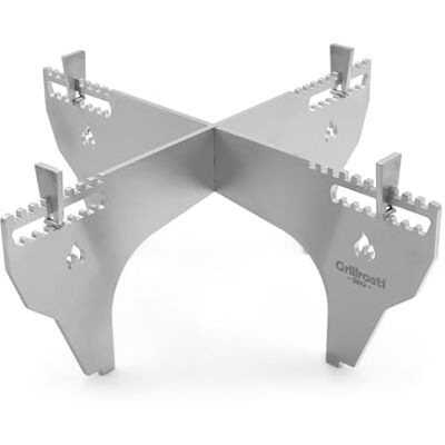 Grillrost.com Das Original Cremagliera per Forno Olandese per Piastra da Fuoco collegabile e sicura in Acciaio Inox Grillrost.com Das Original Cremagliera per Forno Olandese per Piastra da Fuoco collegabile e sicura in Acciaio Inox