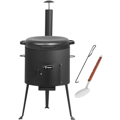 BBQ-TORO Kazan in ghisa 19 L con forno Kazan Ø 39,5 cm Pentola in ghisa con coperchio, bollitore per gulasch Forno da esterno, piano cottura, cucina all'aperto, Utschak BBQ-TORO Kazan in ghisa 19 L con forno Kazan Ø 39,5 cm Pentola in ghisa con coperchio, bollitore per gulasch Forno da esterno, piano cottura, cucina all'aperto, Utschak