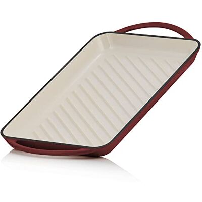 Mahlzeit - Grillplatte 39,5 x 22 x 3,5 cm - Ciliegia scura - ghisa smaltata - Grill plate Mahlzeit - Grillplatte 39,5 x 22 x 3,5 cm - Ciliegia scura - ghisa smaltata - Grill plate
