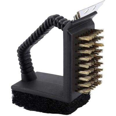 Brigros MasterCook Spazzola Per Barbecue 3 In 1 Con Setole In Acciaio, Raschietto E Spugna Abrasiva, Pulisci Griglia BBQ Con Impugnatura Ergonomica, Accessorio Per Pulizia Barbecue A Gas E Carbonella Brigros MasterCook Spazzola Per Barbecue 3 In 1 Con Setole In Acciaio, Raschietto E Spugna Abrasiva, Pulisci Griglia BBQ Con Impugnatura Ergonomica, Accessorio Per Pulizia Barbecue A Gas E Carbonella