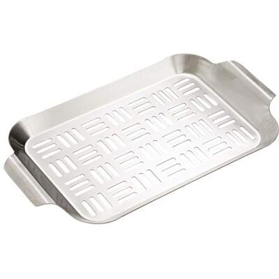 Dehner Padella per Verdure, per Grill, ca. 28 x 19 x 1,5 cm, Acciaio Inox, Argento Dehner Padella per Verdure, per Grill, ca. 28 x 19 x 1,5 cm, Acciaio Inox, Argento