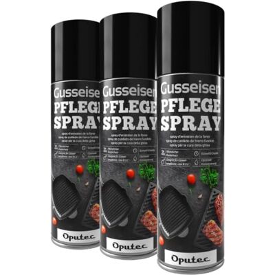 Oputec 3 x 500ml Bomboletta Spray Cura della ghisa Accessori Ideali per la Protezione e la Cura di Griglie, padelle, pentole, forni Olandesi, girarrosti in ghisa Protettivo Antiaderente per ghisa Oputec 3 x 500ml Bomboletta Spray Cura della ghisa Accessori Ideali per la Protezione e la Cura di Griglie, padelle, pentole, forni Olandesi, girarrosti in ghisa Protettivo Antiaderente per ghisa