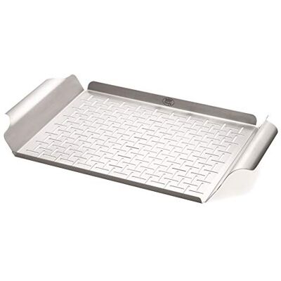 Weber Deluxe Padella per grigliate (44 x 39 cm) Padella per grigliate BBQ in acciaio inox resistente al calore e lavabile in lavastoviglie, ideale per le verdure e frutti di mare argento () Weber Deluxe Padella per grigliate (44 x 39 cm) Padella per grigliate BBQ in acciaio inox resistente al calore e lavabile in lavastoviglie, ideale per le verdure e frutti di mare argento ()