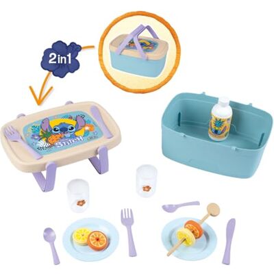 Smoby Cestino da picnic Stitch 2 in 1 Si trasforma in un tavolino 16 accessori inclusi Dai 3 anni in su Prodotto in Francia Smoby Cestino da picnic Stitch 2 in 1 Si trasforma in un tavolino 16 accessori inclusi Dai 3 anni in su Prodotto in Francia