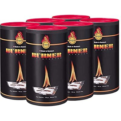 Burner Accendifuoco 6 x 100 Pezzi Bio Oil per Barbecue, Camino, Stufa e Caminetti 600 bustine Burner Accendifuoco 6 x 100 Pezzi Bio Oil per Barbecue, Camino, Stufa e Caminetti 600 bustine