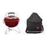 Weber Smokey Joe Premium Grill Kettle Antracite Rosso & 7121 Borsa da trasporto per Smokey Joe barbecue, Nero