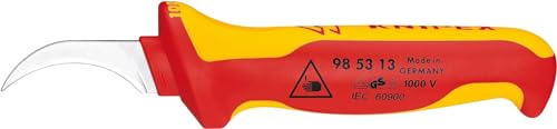 KNIPEX Coltello Spelacavi Impugnatura Isolante, in Materiale Bicomponente, Collaudato Vde 190 Mm