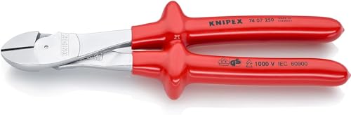 KNIPEX Tronchese Laterale per Meccanica Tipo Forte Cromata, Isolati ad Immersione, Collaudati Vde 250 Mm