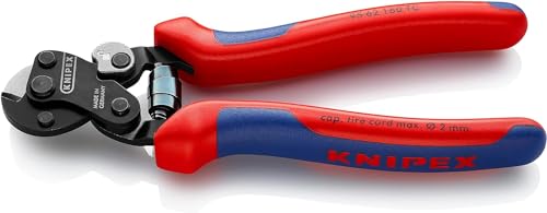 KNIPEX Cesoia per Funi in Acciaio per Cavi Rinforzo per Pneumatici Brunita, Rivestiti in Materiale Bicomponente 160 Mm