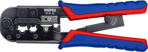 KNIPEX Pinza per Connettori Modulari Tipo "Western" Brunita, Rivestiti in Materiale Bicomponente 190 Mm (Confezione Self-Service/Blister)