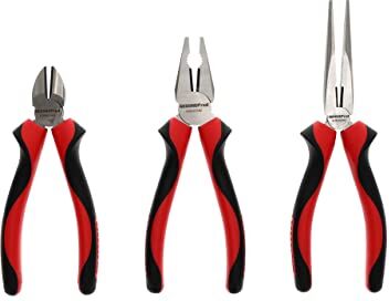 GEDORE Red Pinze Universale, Set di 3 Pezzi, Utensili con Pinza Universale, Tronchese Laterale e Pinza a Becchi Mezzotondi,