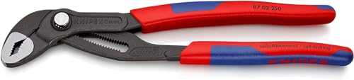 KNIPEX Cobra Pinza Regolabile di Nuova Generazione per Tubi e Dadi Bonderizzata Grigia, Rivestiti in Materiale Bicomponente, Forma Affusolata 250 Mm