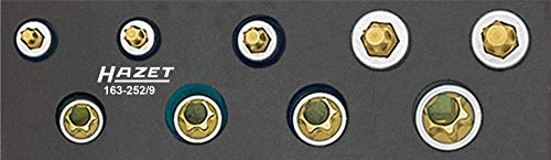 Hazet Serie di Utensili Torx, Oro, Attacco Quadro, Cavo, 10 mm 3/8 di Pollice